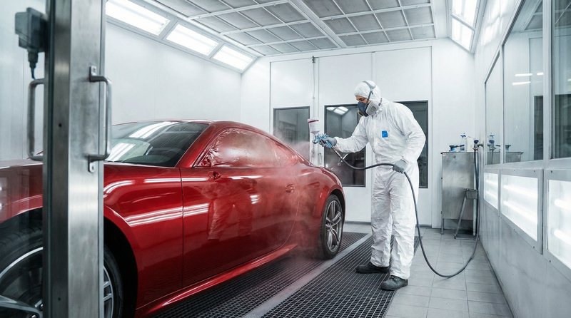 精东短视频：跑车喷漆改色